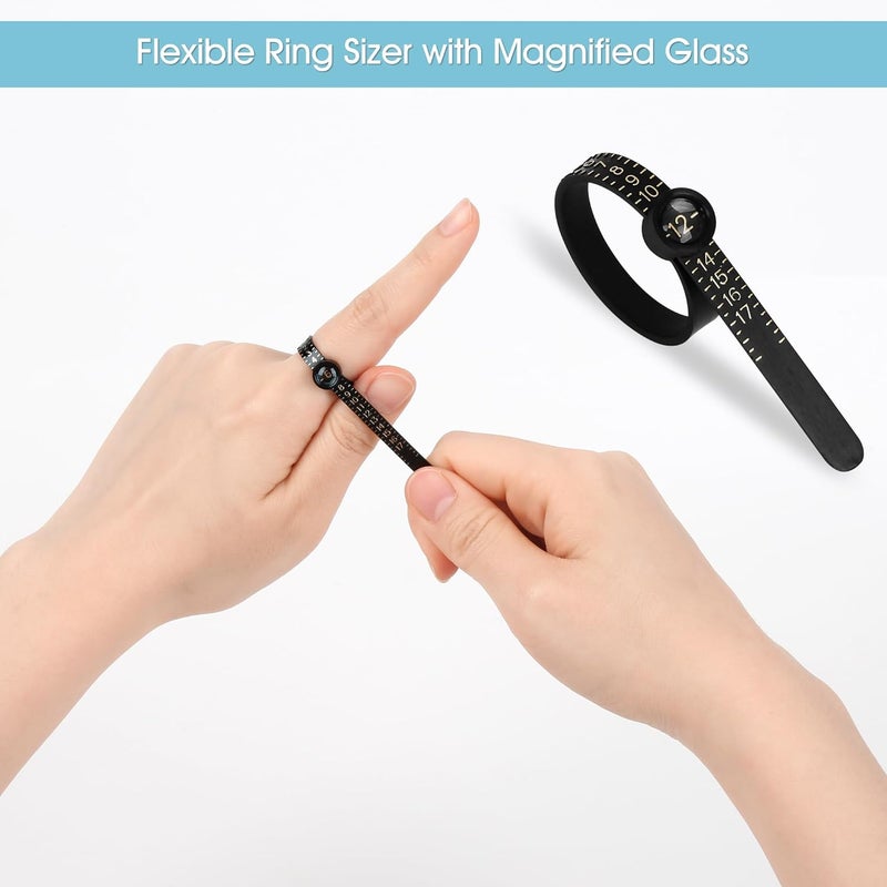 NuLink Ring Sizer Measuring Tool US Stainless Steel Ring Size 0-13 with Half Size, 3 Pcs Finger Ring Sizer Measure Gauge - Image 5